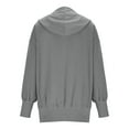 thumbnail image 6 of UTSJKR Oversized Hoodies for Women Thick Half Button V Neck Long Sleeve Sweatshirts Ribbed Pullover with Pockets Gray S, 6 of 6