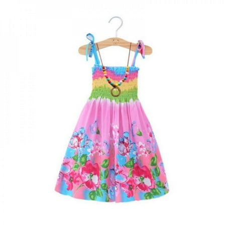 

Girls Summer Bohemian Suspenders Beach Skirt Beach Skirt Colorful Flowers 160