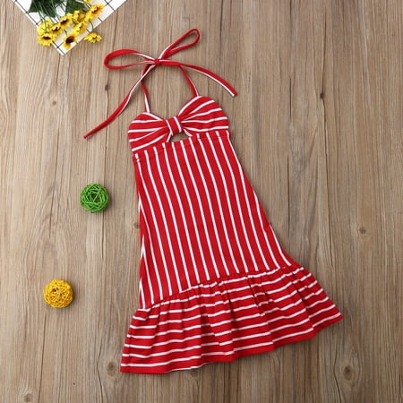 

Baby Girls Halter Backless Dress Long Summer Dress for Party Beach