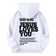 thumbnail image 5 of Xyxonk Cute Hoodies for Kids Fall Winter Trendy Hoodies 2025 Preppy Letter Print Long Sleeves Shirt Pullover with Pocket Cute Clothing 3-16 Years White, 5 of 7