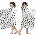 thumbnail image 4 of White Bigfoot and Pine Tree Pattern Hooded Bath Towel，50"x30" for Ages 3 To 12 Kids, Quick Dry Lightweight Soft Microfiber Hood Beach Towel Cover Up for Kids, 4 of 7