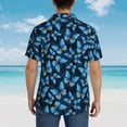 thumbnail image 6 of Fotbe Blue Butterfly Hawaiian Shirt for Men Unisex Summer Beach Casual Short Sleeve Cotton Linen Button Down Shirts-X-Large, 6 of 9