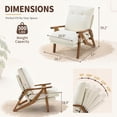 thumbnail image 5 of Ktaxon Mid Century Chenille Accent Chair, 5 Position Adjustable Recliner Chair, Rubber Wood Frame Lounge Chair for Living Room Bedroom Office Creamy White, 5 of 8