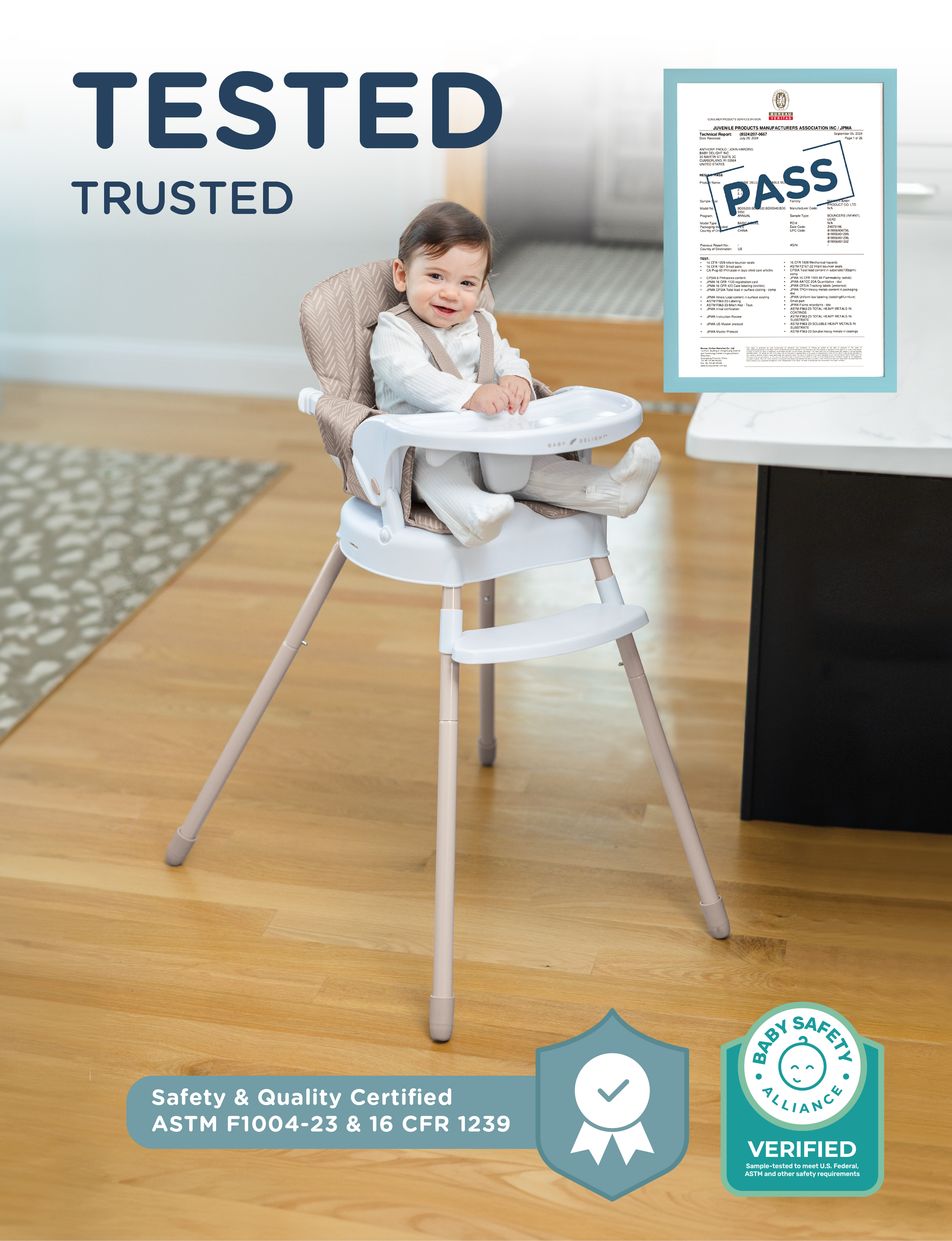 Baby Delight Ascent 3-in-1 Highchair, Tan photo 3