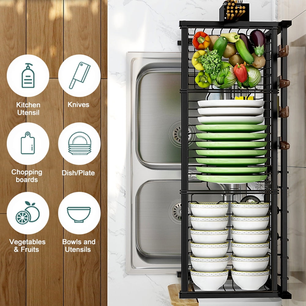Over the Sink Dish Drying Rack, ZZBIQS Dish Drying Rack 2 Tier Large Stainless Steel Dish Drainer for Kitchen Storage
