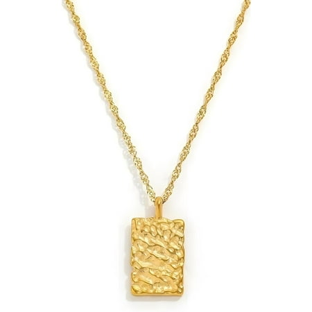 Pendant Necklace for Women Hammered Tag Pendant Necklaces Everyday Necklace