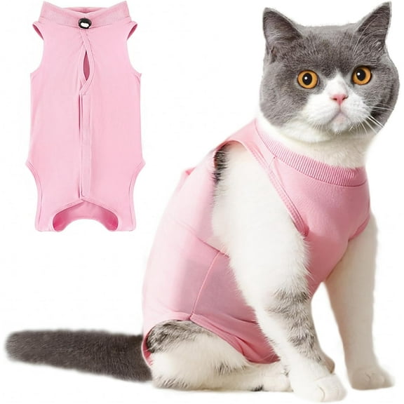Cat Recovery Suit, Breathable Cat Surgery Recovery Suit , Cat Onesie for Cats After Surgery Spay Surgical Abdominal Wound Skin Diseases Cone of Shame Alternative