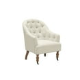 thumbnail image 4 of Rustic Manor Saoirse Upholstered Linen Button Tufted Accent Armchair with Casters, Cream White, 4 of 9