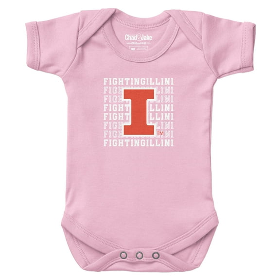 Newborn & Infant Chad & Jake Light Pink Illinois Fighting Illini Retro Bodysuit