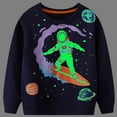 thumbnail image 3 of WIBACKER 2-7T Toddler Little Boy's Glow in the Dark Sweatshirts Novelty Crewneck Pullover Cotton Graphic Tops Sweater Shirts - Astronaut, 3 of 9