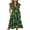 Green Leaf, variant on Pink Valentines Dress Women's Casual Summer Dresses Trendy V-Neck Flutter Sleeveless Tiered Flowy Dress Hawaiian Beach Vacation Midi Sundress with Pockets