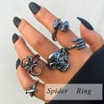 thumbnail image 2 of Vintage Silver Chain Punk Finger Rings for Men Women Girls,Cool Gothic Hip Pop Adjustable Full Four Open Rings,Statement Stackable Rings Set,Skull Snake Butterfly Flower Heart Eboy Emo Y2K Ring Set, 2 of 7