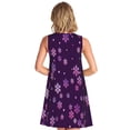 thumbnail image 2 of Bixox Robe Sans Manches à Imprimé Flocons de Neige Violette pour Femmes avec Poches, Robe Décontractée Longueur Genou pour l'Été-Moyen, 2 of 7