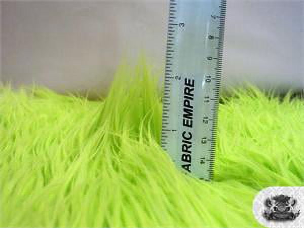 Faux Fake Fur Mongolian Fabric Sold by the Yard (LIME)
