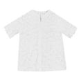 thumbnail image 5 of T Shirts for Women 2025 Floral Lace Short Sleeve Button Down Crewneck Casual Tee Shirt Blouse Womens T Shirts, 5 of 6