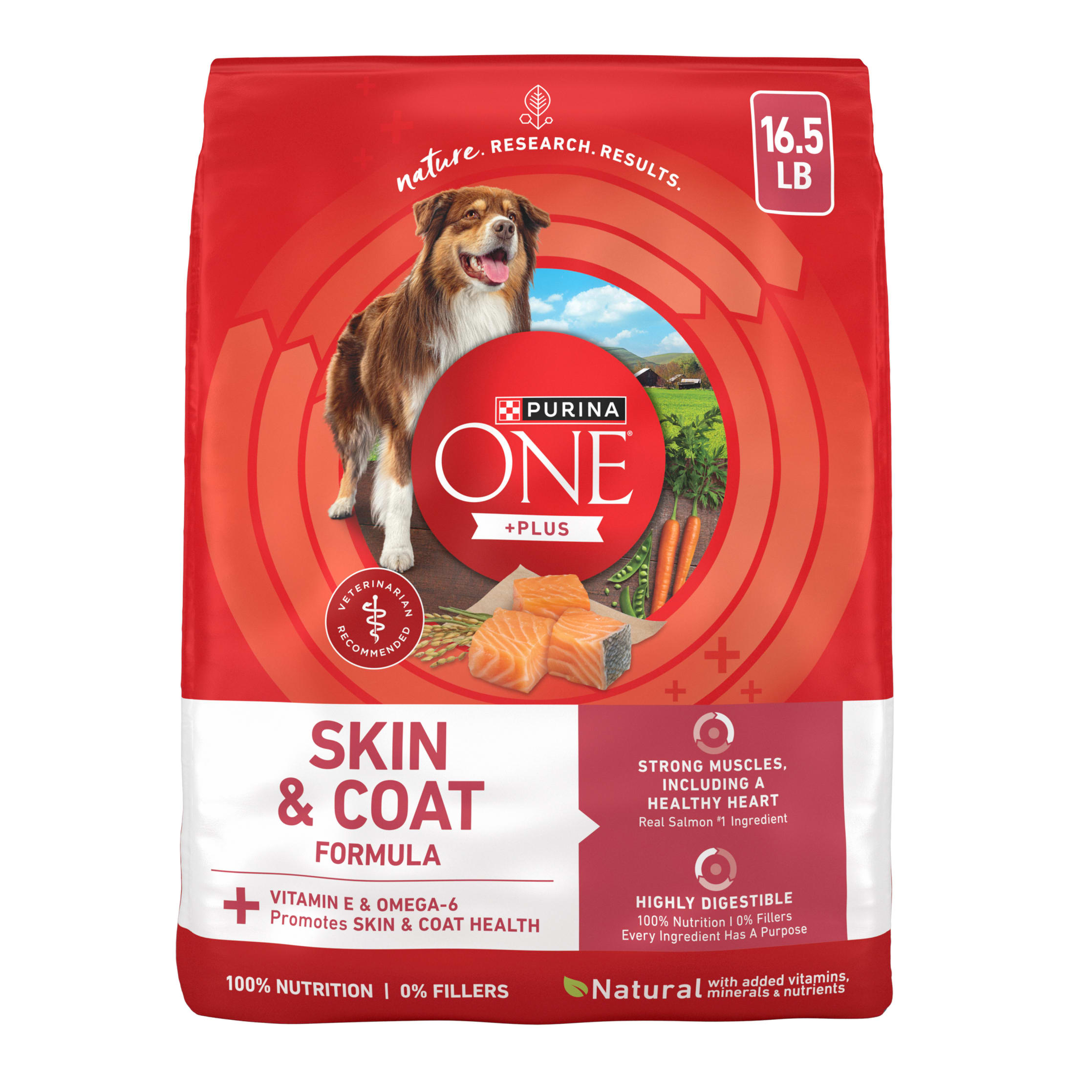 Purina ONE Plus Dry Dog Food Skin & Health Formula, High Protein Rich Natural Salmon, 16.5lb Bag