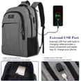 thumbnail image 3 of Mochila para portátil MATEIN extra grande de 18.4 pulgadas con puerto USB, gris, 3 of 9