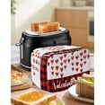 thumbnail image 4 of Valentines Day Toaster Cover 2 Slice, Small Kitchen Appliance Covers, Red Love Hearts Plaid Farmhouse Toaster Oven Cover with Loop, Bread Machine Cover Polyester Dust Cover Protection, 4 of 4