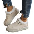 thumbnail image 5 of Mfakffe Womens Winter Ankle Boots Lace Up Round Toe Warm Flat Shoes Cozy Cold Weather Casual Non Slip Snow Booties, 5 of 5