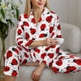 thumbnail image 6 of Sigee Ladybug And Heart for Women’s Pajama Sets Long-Sleeved Pjs Sets for Women 2 piece Sleepwear-Small, 6 of 7