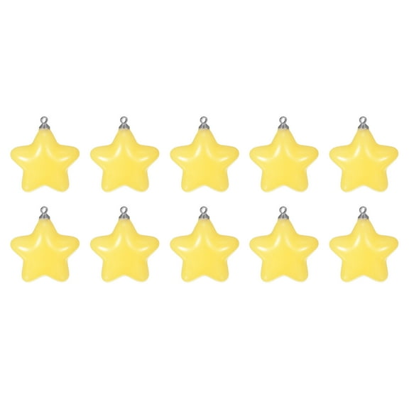 Uxcell Star Bead Pendants with Charm Loop for Craft, 10Pcs Yellow