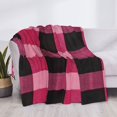 thumbnail image 6 of Horizontal Flannel Blanket Is Light Warm Soft Anti-Pilling Anti-Wrinkle Anti-Allergy And No Hair Loss For Bed And Sofa Camping Travel Hotpink Buffalo Plaid Check Tartan Scotland_1, 6 of 8