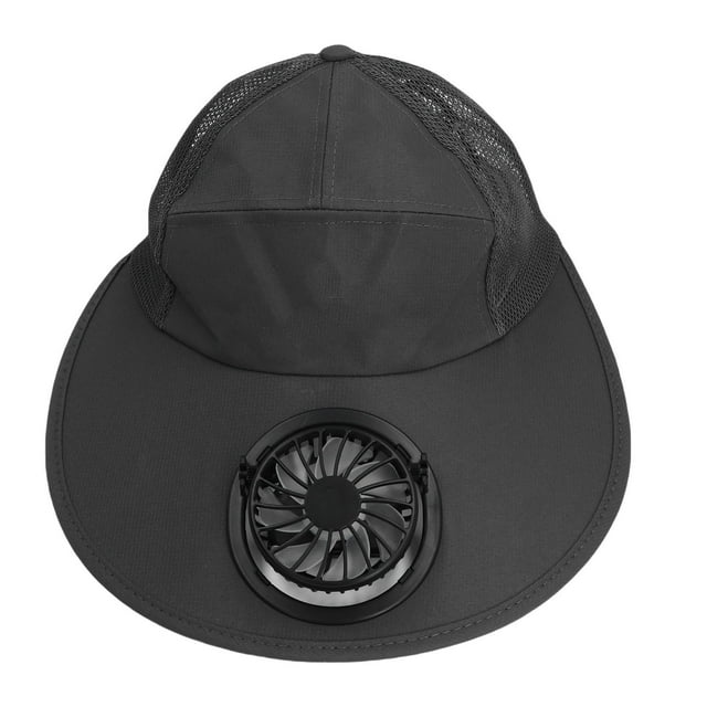 Sombrero Para El Sol Con Ventilador, Gorra Parasol Gris Oscuro Con 3 Velocidades De Viento, Silenciosa Para Actividades Al Aire Libre