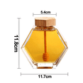 thumbnail image 2 of Tarro de miel con forma hexagonal con recipiente de almacenamiento de vidrio resistente al calor para cocina casera, 2 of 5