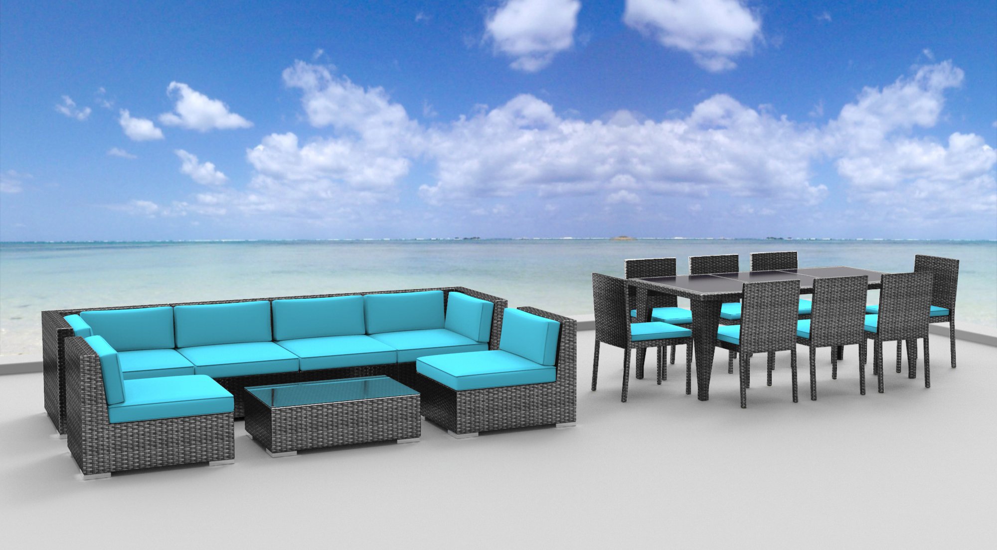 Urban 16 Piece Outdoor Dining and Sofa Sectional Patio