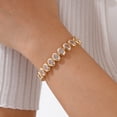 thumbnail image 3 of 14k Gold Plated Bracelets for Women Cubic Zircon Womens Tennis Bracelet, Non Tarnish Trendy Link Chain Bracelets Jewelry Gifts for Mom Wife Girlfriend, Tennis, 3 of 7