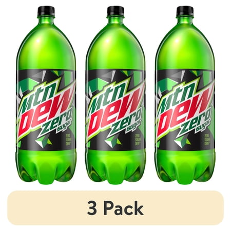 (3 pack) Mountain Dew Zero Sugar Citrus Soda Pop, 2 Liter Bottle