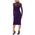 thumbnail image 3 of Vestido de malla INSPIRE CHIC para mujer, con cuello alto, mangas largas, vestido de cóctel ajustado en color púrpura, 3 of 6