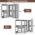 thumbnail image 7 of Homieasy 71'' - 110'' W Closet System with Wooden Drawers and Hanging Rods, Gray, 7 of 7