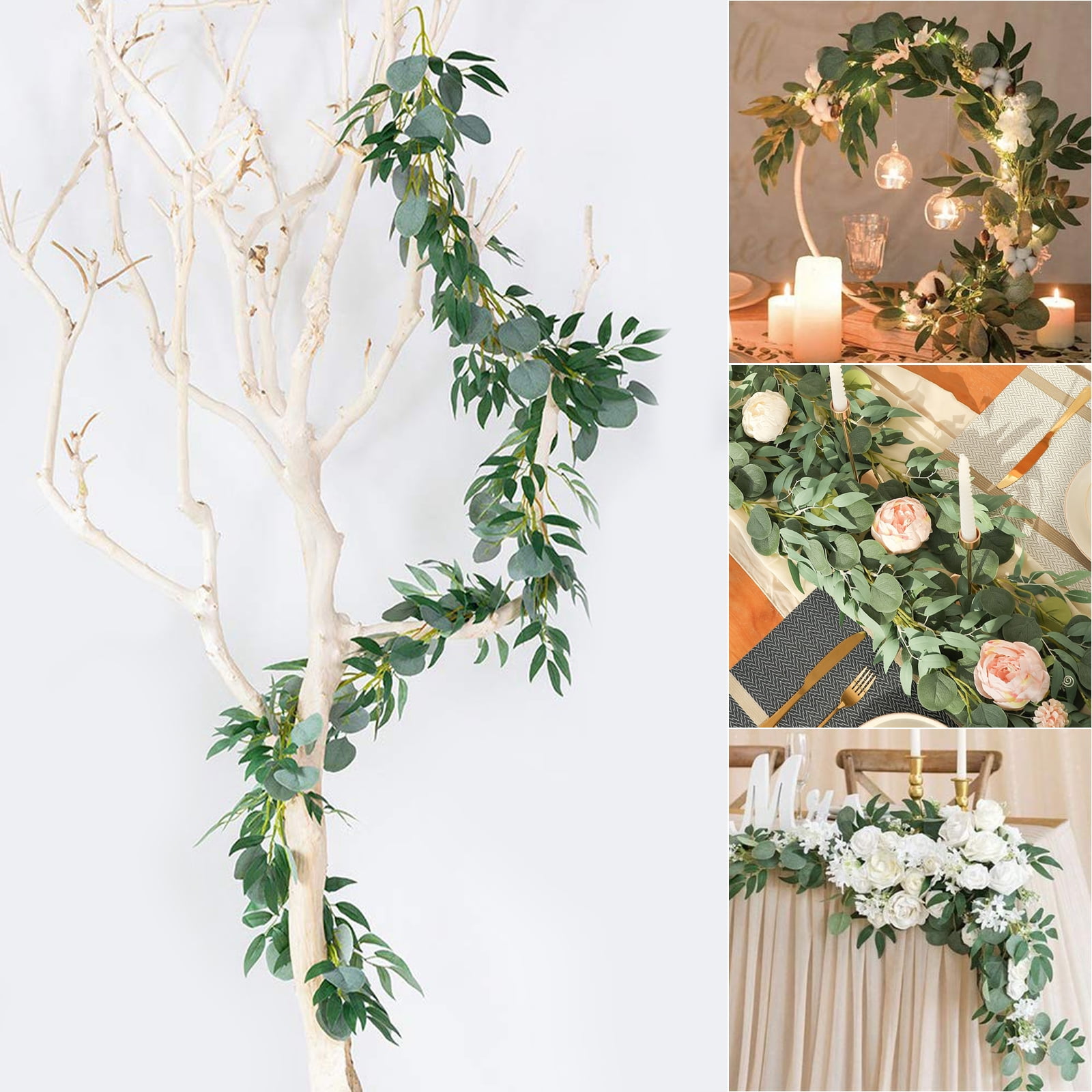 Artificial Eucalyptus Leaves Garland Vine Wedding For Home Wall Party Decor 