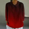 thumbnail image 1 of RXIRUCGD Haut/chemise à Manches 3/4 Imprimé Style Rétro Décontracté pour Femmes, Rouge, Taille : TG, 1 of 5