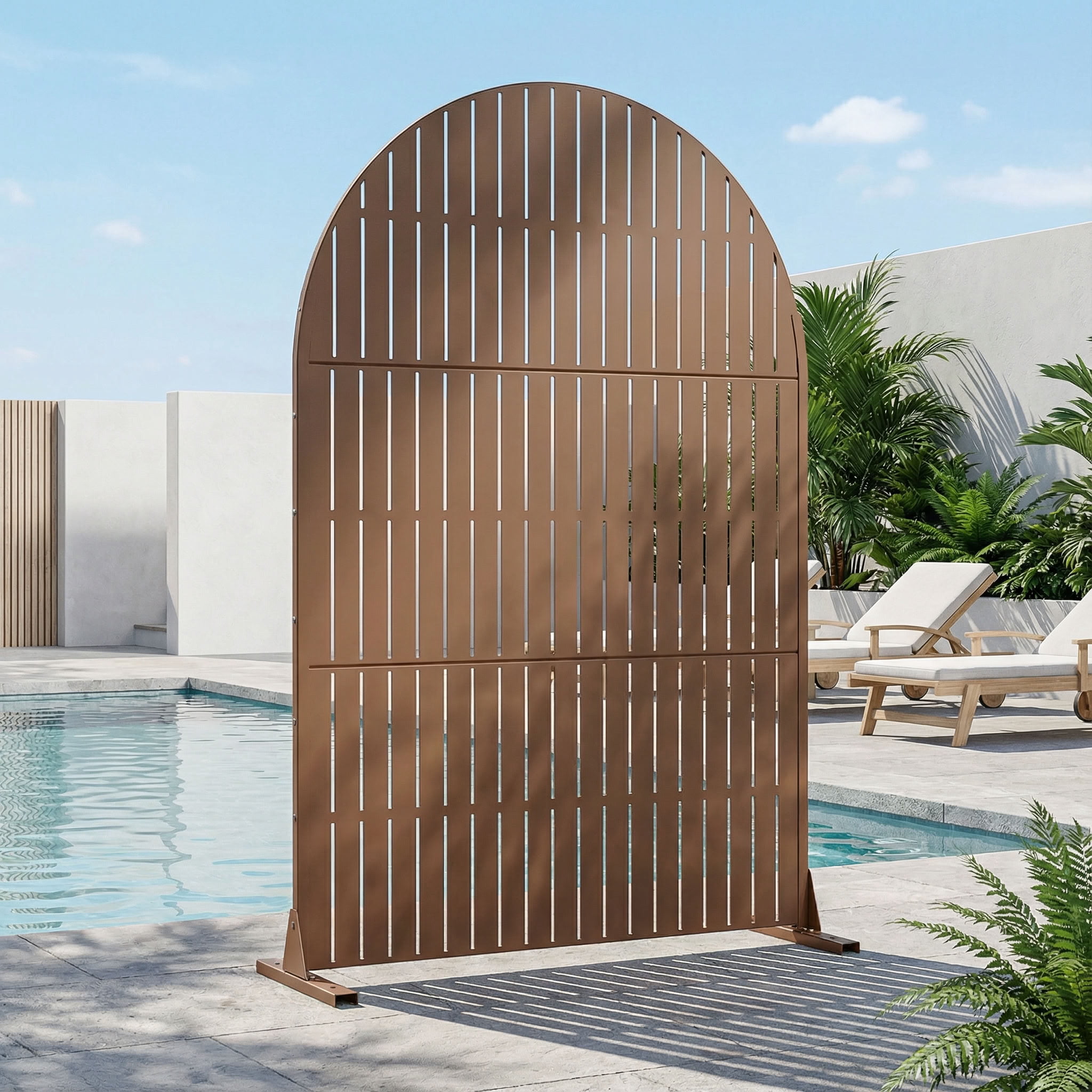 MAYEERTY 72*47in Outdoor Privacy Screen, Sun Block Metal Privacy Fence, Privacy Panel for Patio, Balcony, Backyard, Garden