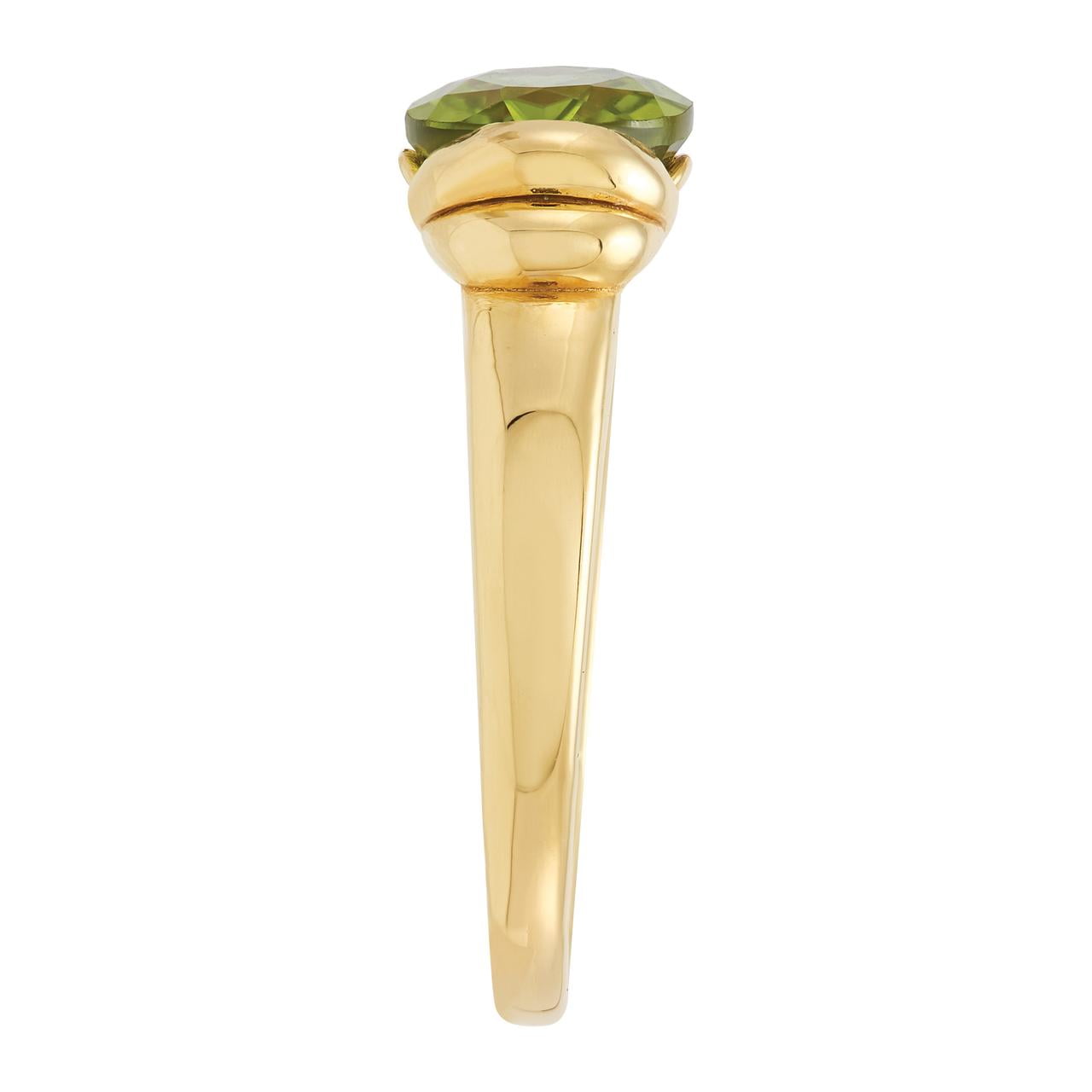 Brilliance Fine Jewelry Peridot Oval Ring in Sterling Silver with 14KT Gold Plate