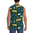 thumbnail image 4 of Bingfone Camping Pattern Men's Tank Tops Workout Sleeveless Tee Shirts Running Beach Tanks for Men-X-Large, 4 of 7