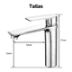 thumbnail image 3 of Llaves Para Lavabo Belug Grifo Baño Llave Monomando Mezcladora Malubero Plateado, 3 of 5