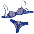 thumbnail image 1 of Gibobby Lenceria mujer sexy Conjunto de lencería de Encaje para Mujer con Cinturones de Liguero, Sujetador y Bragas, sostén y Tanga(Azul, CH), 1 of 3