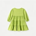 thumbnail image 6 of Dresses for Girls Cute Party Long Sleeve Tiered Ruffle Swing Girls Dress Casual A-Line Crew Neck Girls Fashion Fall Sundress Green, 6 of 10