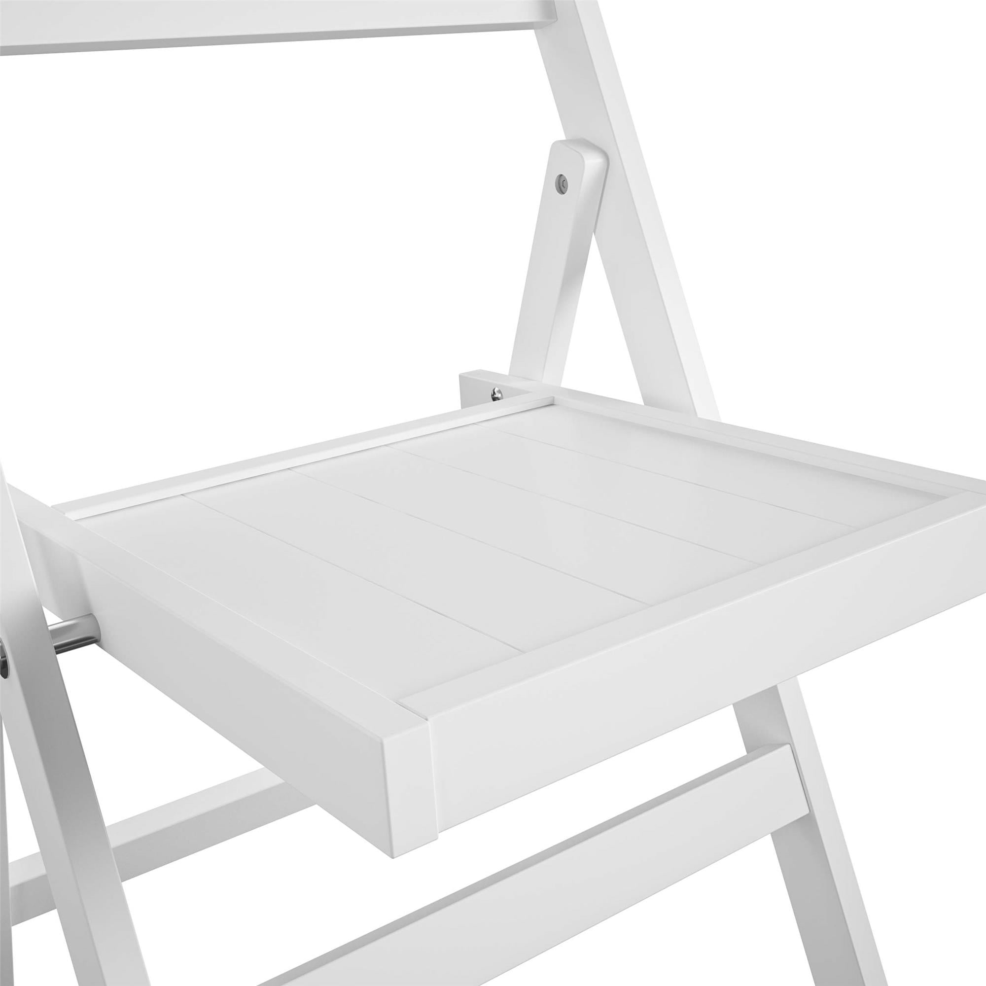COSCO XL Folding Wood Chair, White, 2-Pack