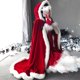 thumbnail image 2 of Capa de Santa Claus para mujer, disfraz de Navidad y Halloween, capa roja y rosa para fiesta de invierno, 2 of 4