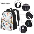 thumbnail image 5 of Naloa Cartoon Space Print Large Capacity Backpack Lunch Bag Pencil Case Combination 3 Piece Set for Student, 5 of 8