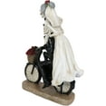 thumbnail image 3 of Day Of The Dead Just Married Wedding Bride Groom Skeletons On Bicycle Figurine, 3 of 6