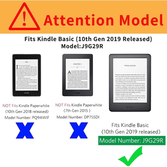 TG2902THT-Case for 6" All-New Kindle 10th Generation 2019 Release, Slim PU Leather Kindle 10th Gen 2019 Case, Adjustable Stand with Auto Sleep/Wake Cover (Not fit Kindle Oasis or 2022), Black and Whi