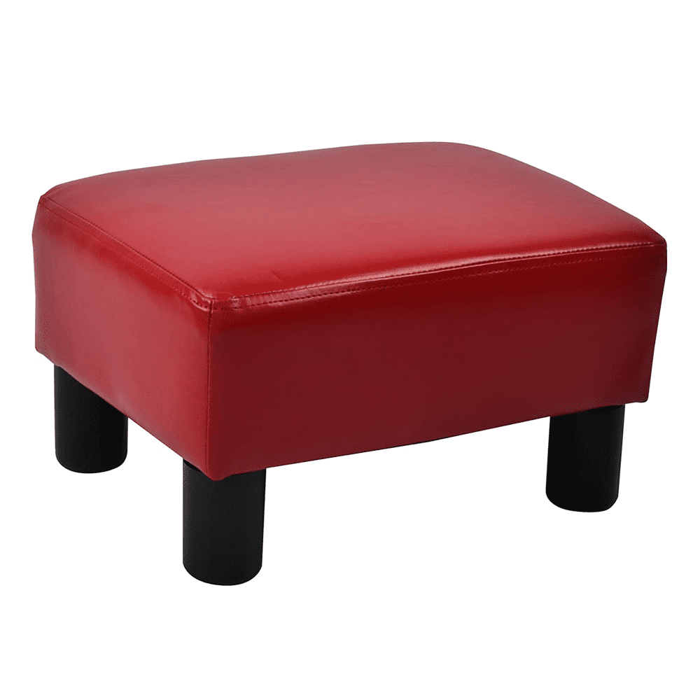 May in Color Small Ottoman Footrest PU Leather Footstool Rectangular