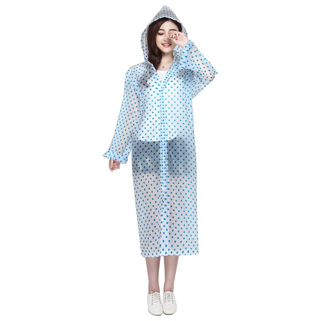 EeaseCA Imperméable Transparent Poncho à Capuche Unisexe Portable Clair pour Hommes Femmes (Bleu)