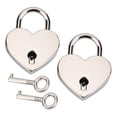 thumbnail image 5 of 2 Sets Heart Shaped Padlock & Skeleton Key Metal Lock For Luggage Diary Book Jewelry Box, 5 of 5