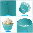 thumbnail image 3 of Uxcell Cupcake Wrappers Paper, 50 Pack Baking Cups Standard Rose Decoration for Anniversary Birthday Dark Blue, 3 of 6